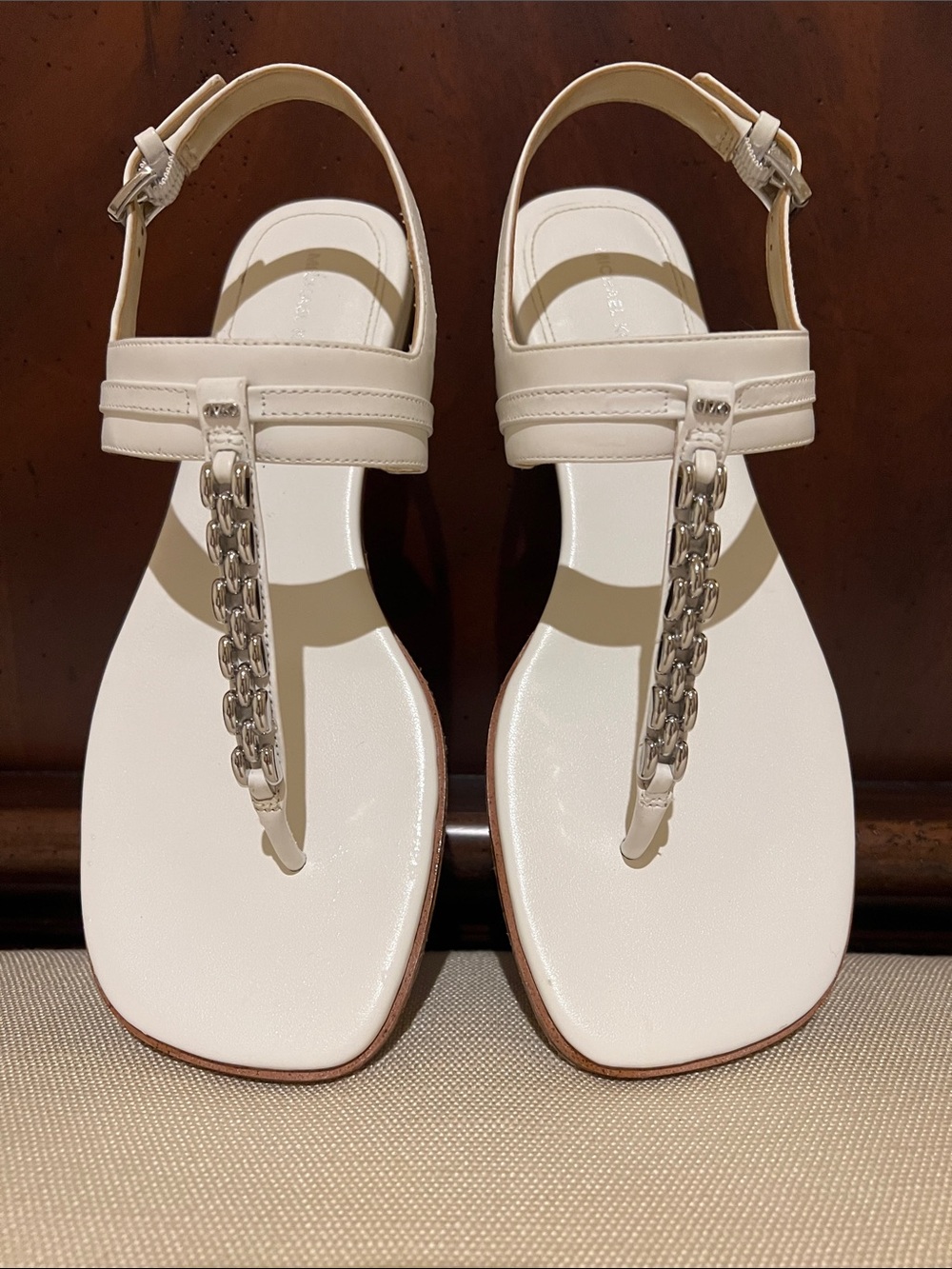Marcia Embellished Metallic Leather Sandal